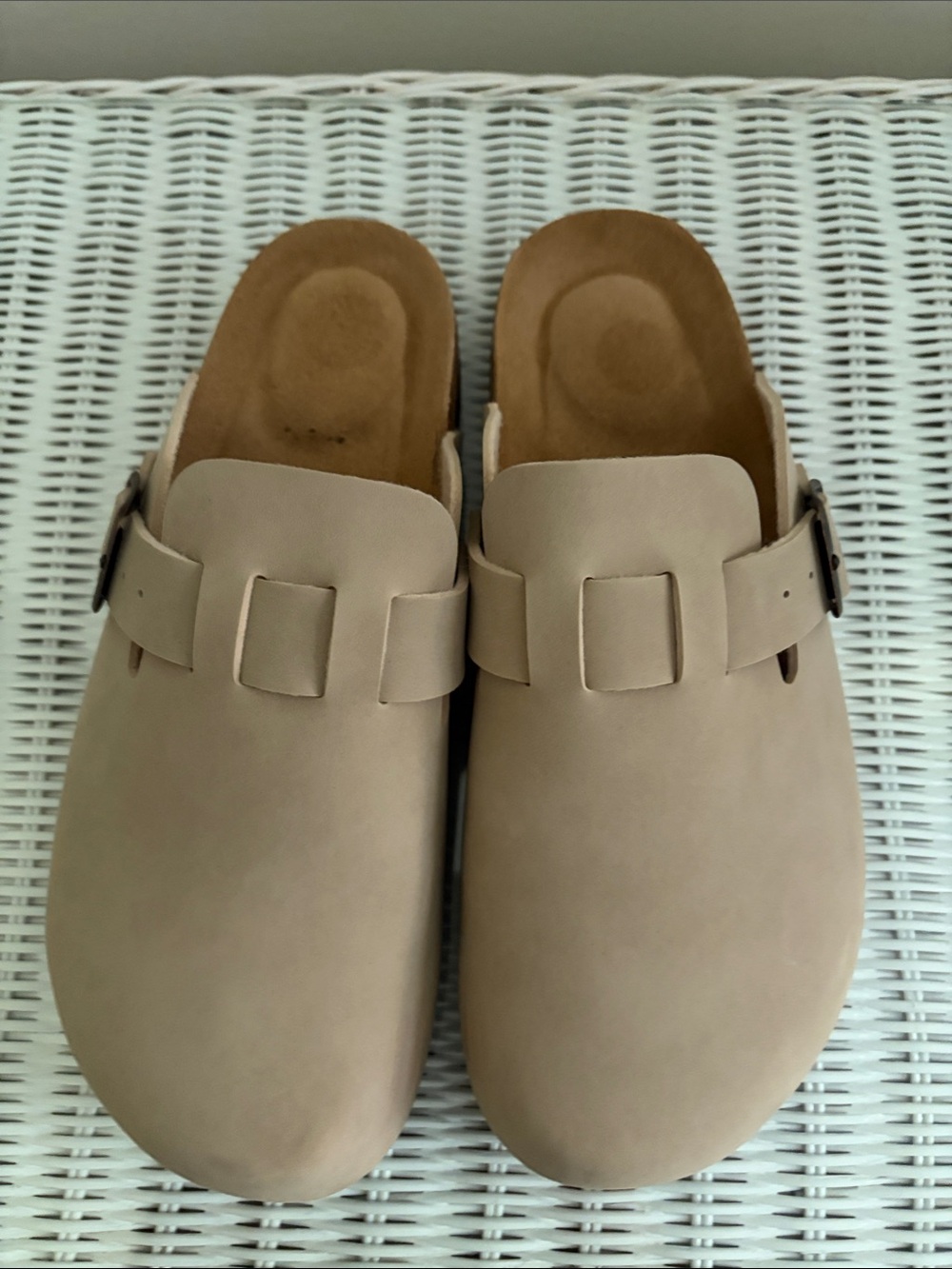 Neutral Beige Slip-On cushion site Buckle Clogs